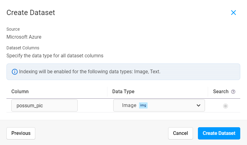 Select dataset column